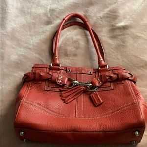 NWOT Pink/Coral Coach Leather Bag
